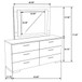 Felicity - 6-Drawer Dresser With LED Mirror - White High Gloss