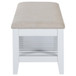 Bexhill - Upholstered Rectangular Bench With Shelf - White
