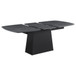 Potero - Faux Marble Extension Leaf Dining Table - Black