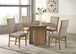Adina - 5 Piece Round Dining Table Set - Barley / Distressed Light Brown