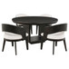 Leandro - 5 Piece Round Dining Table Set - Burnished Black