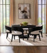 Leandro - 7 Piece Round Dining Table Set - Burnished Black