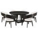 Leandro - 7 Piece Round Dining Table Set - Burnished Black