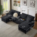 Modern U-Shaped Sectional Sofa Bed With Storage