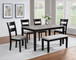 Lester - 6 Piece Dining Set With Bench - Light Gray
