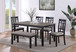 Paige - 6 Piece Dinette Set With Bench - Dark Brown