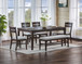 Higgins - 6 Piece Dining Room Set - Dark oak