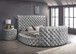 Voltare - King Fireplace / TV Lift Bed - Gray