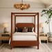 Salina - Velvet Upholstered Bed - Cognac