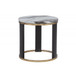 Round End Table For Living Room - Gold / Brown