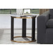 Round End Table For Living Room - Gold / Brown