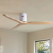 Low Profile Flush Ceiling Fan Without Light - Matte White / White