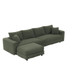 Convertible Deep Seat Sofa With Soft Pillows And Ottomans