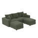Convertible Deep Seat Sofa With Soft Pillows And Ottomans