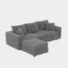 Convertible Deep Seat Sofa With Soft Pillows And Ottomans