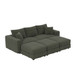 Convertible Deep Seat Sofa With Soft Pillows And Ottomans