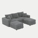 Convertible Deep Seat Sofa With Soft Pillows And Ottomans