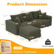 Convertible Deep Seat Sofa With Soft Pillows And Ottomans