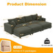 Convertible Deep Seat Sofa With Soft Pillows And Ottomans
