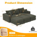 Convertible Deep Seat Sofa With Soft Pillows And Ottomans