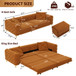 3 In 1 Convertible Sleeper, Deep Seat Pull Out Sofa Bed, Button Tufted