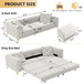 3 In 1 Convertible Sleeper, Deep Seat Pull Out Sofa Bed, Button Tufted