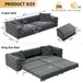 3 In 1 Convertible Sleeper, Deep Seat Pull Out Sofa Bed, Button Tufted