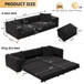 3 In 1 Convertible Sleeper, Deep Seat Pull Out Sofa Bed, Button Tufted