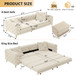 3 In 1 Convertible Sleeper, Deep Seat Pull Out Sofa Bed, Button Tufted