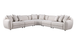 Gaby Contemporary Beige Sectional in Fabric