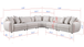 Gaby Contemporary Beige Sectional in Fabric
