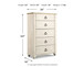Willowton - Five Drawer Chest - Brown / Beige / White