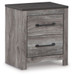 Bronyan - Two Drawer Night Stand - Dark Gray