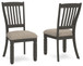 Tyler Creek - Dining UPH Side Chair (Set of 2) - Slatback - Black / Grayish Brown