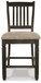 Tyler Creek - Upholstered Barstool (Set of 2) - Black / Grayish Brown