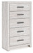 Cayboni - Five Drawer Chest - Whitewash