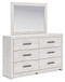 Cayboni - Dresser And Mirror - Whitewash