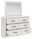 Cayboni - Dresser And Mirror - Whitewash