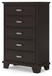 Covetown - Five Drawer Chest - Dark Brown