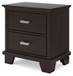 Covetown - Two Drawer Night Stand - Dark Brown