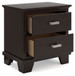 Covetown - Two Drawer Night Stand - Dark Brown