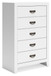 Binterglen - Five Drawer Chest - White