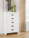Binterglen - Five Drawer Chest - White