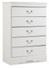 Anarasia - Five Drawer Chest - White