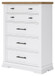 Ashbryn - Five Drawer Chest - White / Natural