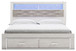 Altyra - King Upholstered Bookcase Bed With Storage - White