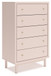 Wistenpine - Five Drawer Chest - Blush