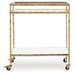 Plattfield - Bar Cart - Antique Gold Finish