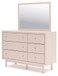 Wistenpine - Dresser And Mirror - Blush