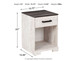 Shawburn - One Drawer Night Stand - Whitewash / Charcoal Gray
